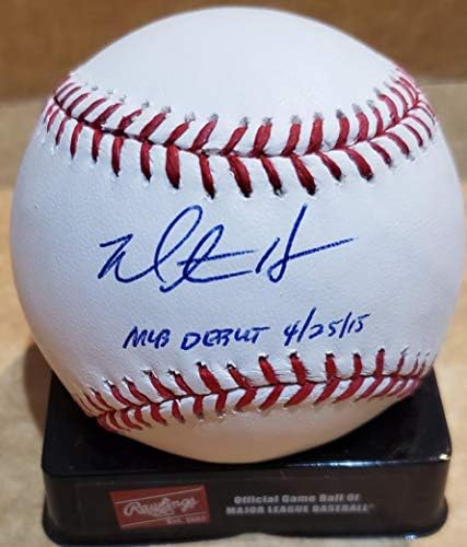 Autografat Mitch Harris Debut MLB 25/04/15 Baseball oficial al Ligii Majorilor - baseball -uri autografate