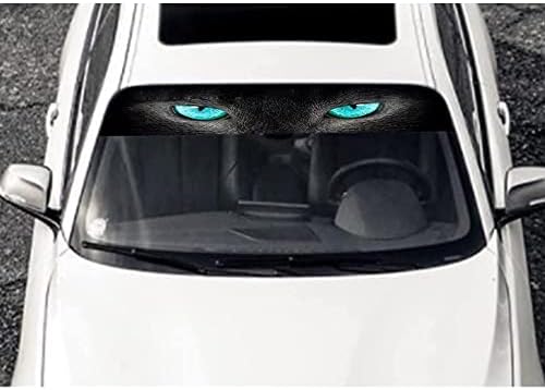 Autocolant pentru ferestre auto ikasus, decalaj de parbriz din față, spate de vinil de vinil din spate, ochi de leopard 3D