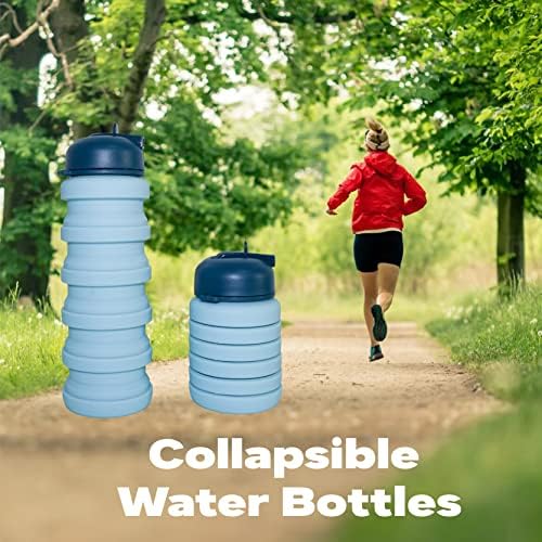 Sticle de apă pliabile, 16 oz 500 ml sticle de apă pliabile portabile, sticla de apă de scurgere de apă reutilizabilă BPA Sticle