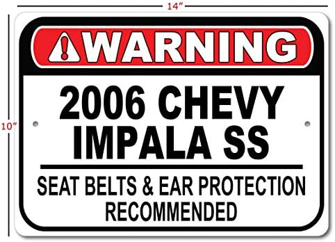 2006 06 Chevy Impala SS Centură de siguranță Recomandat Semn de mașină rapidă, semn de garaj metalic, decor de perete, semn