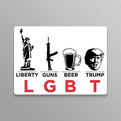 JMM INDUSTRIES Trump Sticker Liberty Guns Beer Trump LGBT Vinil Decal Sticker 2-pachet de 5,5 inci Trump Pence 2020 Păstrați