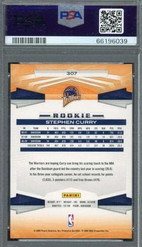 Stephen Curry 2009 Panini Basketball Rookie Card RC 307 Gradat PSA 8 - Basketball Slabbed Rookie Cards