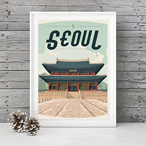 GaEavever Coreea Seul Gyeongbokgung City Peisaj Postere de călătorie Vintage Room Decor Canvas picturi pentru Canvas pentru
