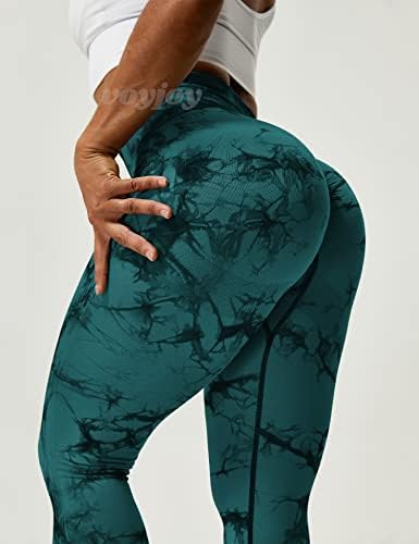 VOYJOY Tie Dye jambiere fără sudură pentru femei Pantaloni de Yoga cu talie înaltă, colanți elastici de ridicare a fundului