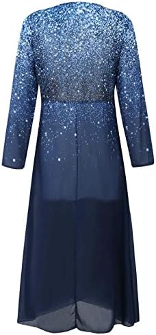 Rochii de primăvară Cokuera pentru femei 2023 Imprimare elegantă rochie lungă rochie înaltă talie înaltă parte sexy în v-gât