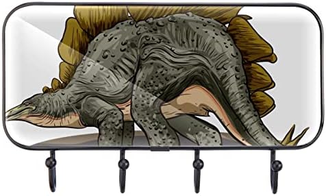 Dinozaur poze imprimate suport pentru suport pentru suport, suport pentru haina de intrare cu 4 cârlig pentru haina de pălărie