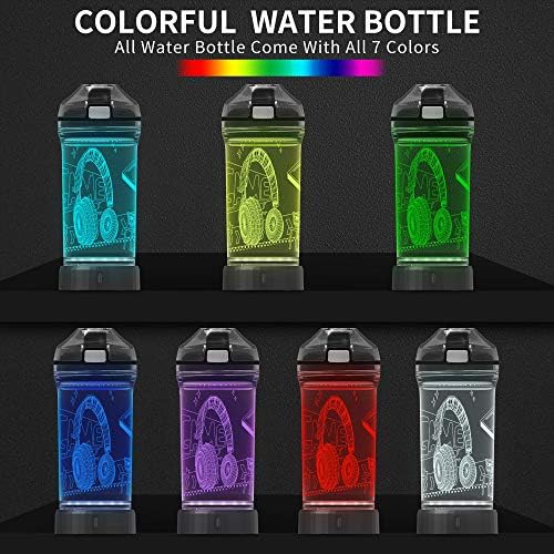 Lightzz Kids Sticla de apă cu căști strălucitoare 3D LED LED - Tritan BPA Free - Creative Ideal Cup Cup Cadou Gamer pentru