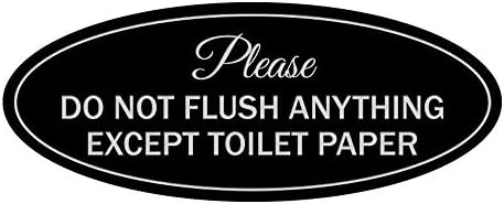 Semne Bylita Oval Vă rugăm să nu spălați nimic, cu excepția semnului de hârtie igienică - mediu