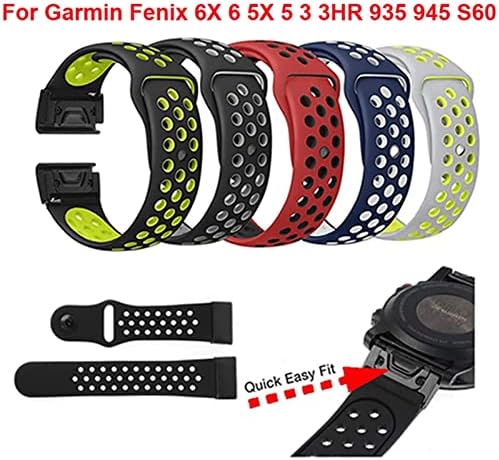 GQMYOK 26 22mm curele de bandă de ceasuri sport pentru Garmin Fenix ​​7 7x cu curea rapidă cu curea siliconică cu curea rapidă
