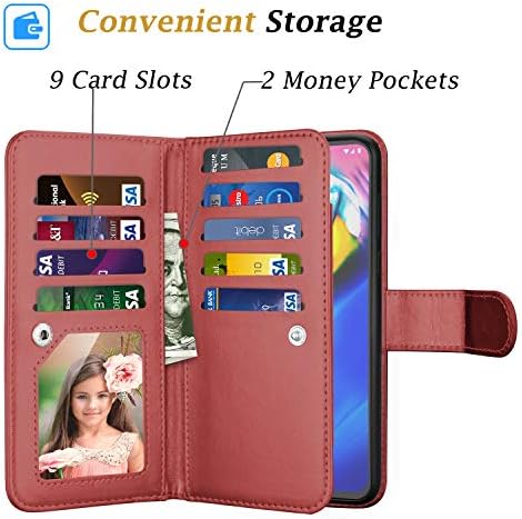 Moto G Power Case, portofel telefon Case Motorola G Power, Takfox PU piele w 9 ID card de Credit titular sloturi Folio Flip