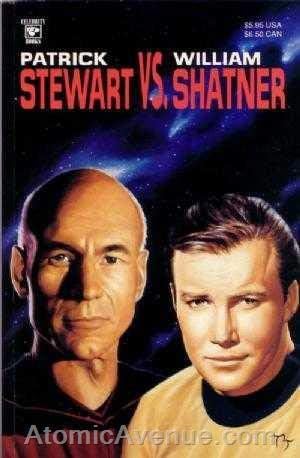 Patrick Stewart vs. William Shatner 1 VF / NM ; carte de benzi desenate Celebritate