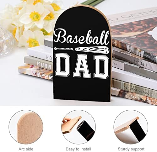 Baseball Tata Bookends Decorative Imprimare Lemn carte se termină pentru Raft pachet de 1 pereche