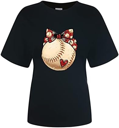 Pierde femei tricouri femei baseball inima T Shirt Drăguț grafic femei baseball inima T Shirt haine Satin Camasi