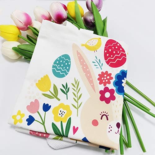 Coș de Paște Marktol, Bunny Ears Canvas Canvas Bag, Utilizare pentru a ține cadouri de naștere de Paște sau de primăvară, cadouri
