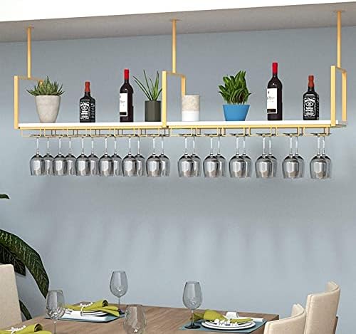 Rafturi de vin BDDIE, raft de plafon suspendat pentru vinuri de sticlă, raft de vinuri cu plafon de fier retro, pentru baruri/restaurante/bucătării