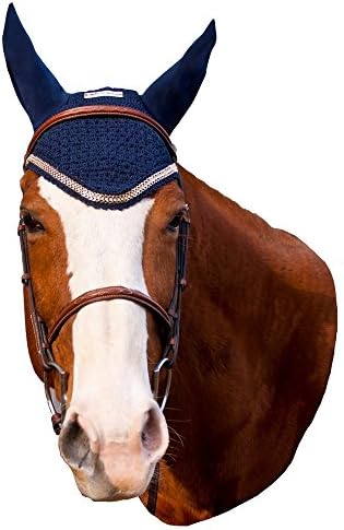 Pălărie de zbor Equine Couture cu frânghie Lurex - culoare ponei-Bleumarin, Dimensiune-Cob