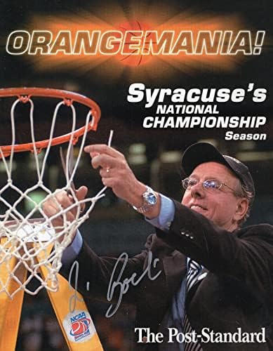 Jim Boeheim semnat manual 2003 Syracuse Basketball Orange Mania Magazine+COA - baschet autografat la colegiu