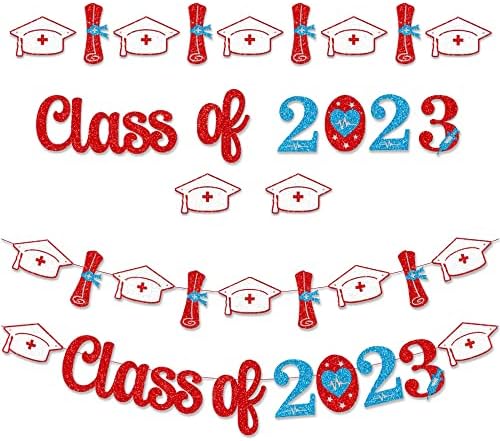 Hying Nurse Săptămâna Banner de absolvire pentru asistente pentru asistente decorațiuni de masă, clasa din 2023 Asistente medicale