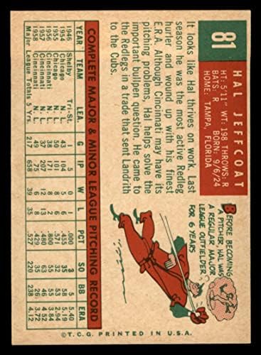 1959 Topps 81 Hal Jeffcoat Cincinnati Reds Ex/Mt Reds
