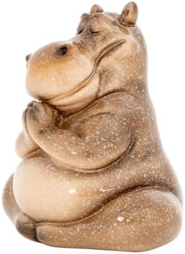 Corner Merchant Hippo Yoga Statuie Figurină Zen Decor Meditarea Hipopotamusului Set cadou Figurine de yoga Noroc hipopotam