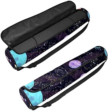 RATGDN Yoga Mat Bag, Space Universe Cosmic Stars Exercise Yoga Mat Carrier Full-Zip Yoga Mat Carry Bag cu curea reglabilă pentru femei bărbați