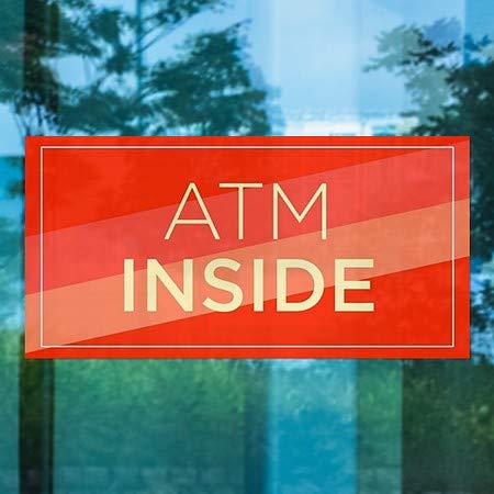 Cgsignlab | „ATM în interiorul -Diagonală Modern” Cling | 24 x12