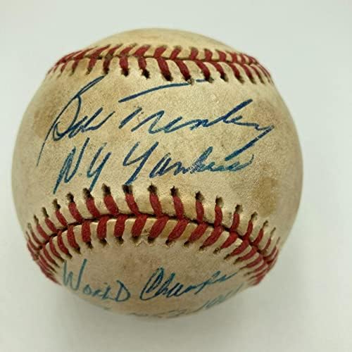 Bob Turley Yankees Series World Champs a semnat baseball -ul oficial al Ligii Americane - Baseballs autografate