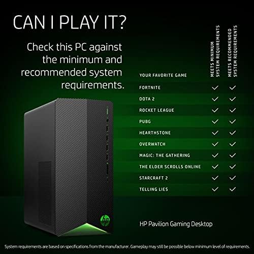 Cel mai nou Computer Desktop pentru jocuri Pavilion HP 2021, procesor AMD Ryzen 5 5600g cu 6 nuclee, AMD Radeon RX5500 4 GB,