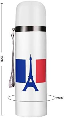 Eiffel Turn Franța Flag Flag Izolat Sticlă de apă 19 oz Cană de călătorie din oțel inoxidabil pentru băutură pentru a face