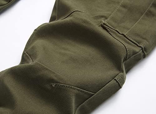 Pantaloni Stretch Cargo pentru băieți pantaloni clasici cu talie elastică cu picior drept Multi-buzunare pantaloni confortabili