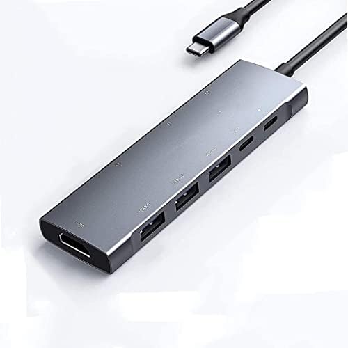 HUB USB C cu Încărcare PD 4K, cititor de carduri SD/Micro, USB 3.0, mufă pentru căști de 3,5 mm Tip C