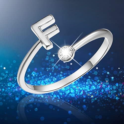 2023 noi litere de deschidere din argint placate la modă cu inel reglabil cu diamant inele de inimă de conversație pentru bijuterii pentru femei