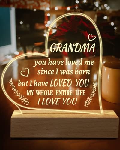 Hiipeenow bunică Cadouri de la nepoți, lumină de noapte gravată 15 * 19CM, ziua de naștere Crăciun Mame Cadouri de zi pentru