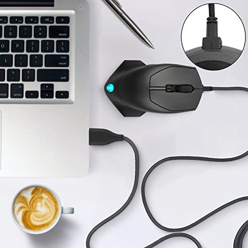Cablu de încărcare USB de 4,8 Ft compatibil cu Alienware Wired/Wireless Gaming Mouse 610M, transmisie rapidă împletită înlocuiți
