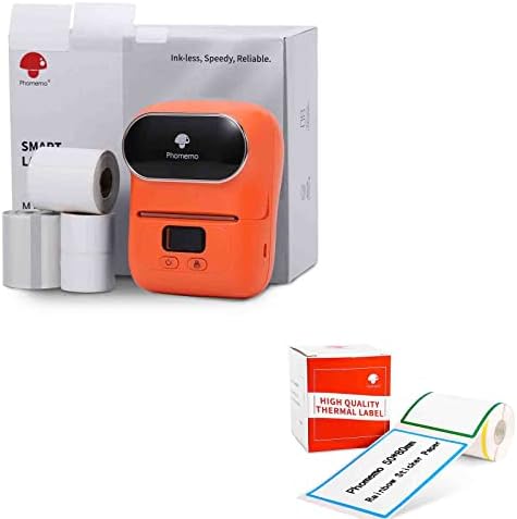Phomemo M110s Label Maker - Mini imprimantă portabilă de etichete termice Bluetooth pentru etichete clare, coduri de bare,