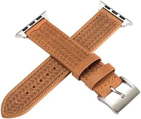 Nuoyou Smartwatch Band compatibil pentru Apple Iwatch - 40mm curea din piele autentică 20mm - Kaki