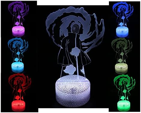 Lumină de noapte Anime 3d-lampă de iluzie cu LED și 16 culori de schimbare a decorului lampă de somn de masă cu telecomandă,