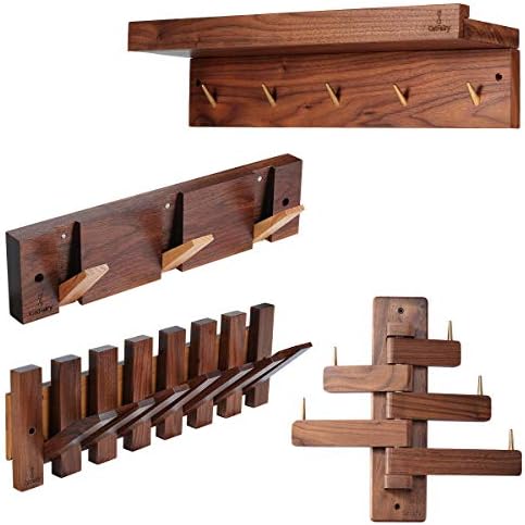 Catfairy poate balansa cârlige de perete din lemn, cârlige din lemn, din lemn, din nucă neagră solidă pură, robust, frumos și personalizat pe perete montat pe perete