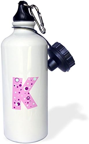 3Drose Girls Pink Letter Q Sports Water Bottle, 21 oz, alb
