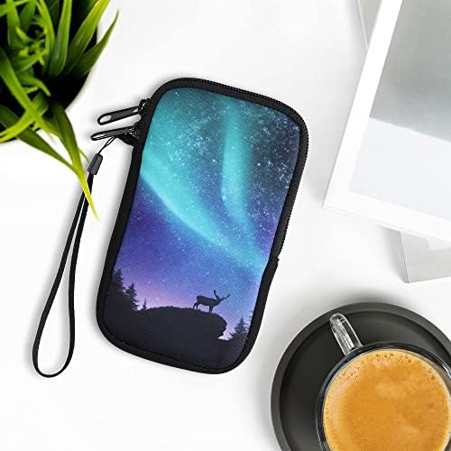 Mânecă de neopren KWMobile pentru dimensiunea smartphone -ului M - 5,5 - Carcasă cu pungă cu șocuri - Geantă de telefon protector - Aurora Turquoise/Blue/Negru