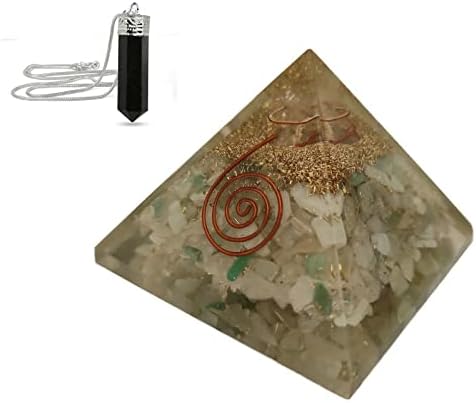 Nirdesh Orgonite Piramida Verde fluorură Reiki cristal vindecare energie negativă protecție cu negru turmalină pandantiv metafizic