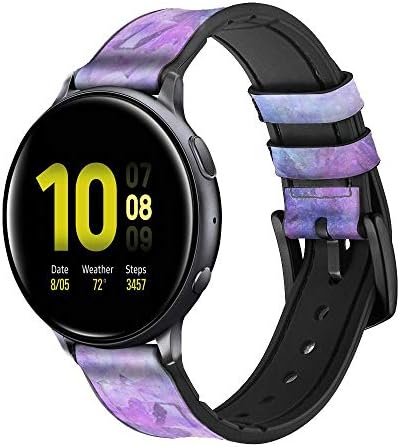 CA0752 Diamond Skin & Silicon Smart Watch Band curea pentru Samsung Galaxy Watch, Watch3 Active, Active2, Gear Sport, Gear