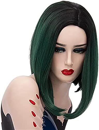 Xzgden peruca de înlocuire a părului, peruci pentru femei Peruci scurte cret Cosplay Verde sintetic Ombre Negru peruca pentru