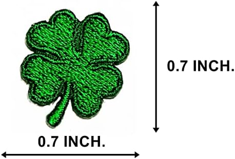 Odată 3pcs. Dimensiune mică irlandeză verde irlandeză patru frunze de trifoi de trifoi aplicații brodate cusut sau fier pe