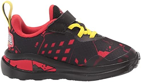 Adidas Kids Fortarun Supereroi de alergare, negru/alb/viu roșu, 4 Us Unisex copil mic
