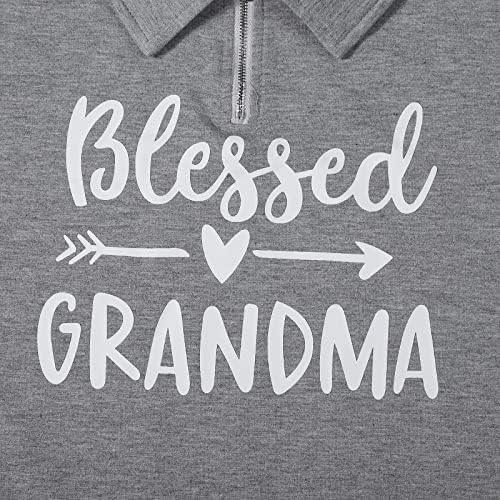 Jinting Bunică Bunică cu hanorac pentru femei cu hanorac Crewneck Casual 1/4 Zip Noumtit Tricouri cu mânecă lungă Pullover