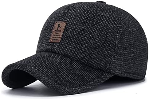 Iarna pentru bărbați în aer liber pălărie, reglabil cald Sport Golf Baseball Cap Pălării Tata capace Earflaps îngroșa 55-60CM