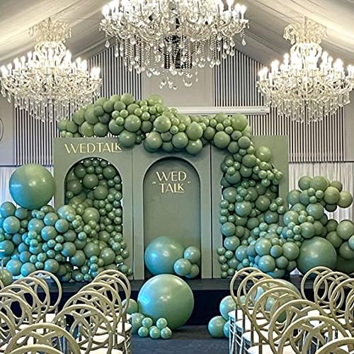 Janinus Sage Verde Balloons Balloane de petrecere 10 inci 50 PC -uri Balloane de petrecere verde măslin Sage Green Latex Baloane