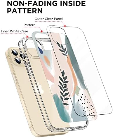NOYABOX iPhone 14 Pro Carcs for Women, [cu protector de ecran] Slim Fit Boho Floral Design Cute iPhone 14 Pro, Niciodată Fade