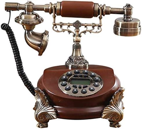 QDID Vintage Telefon cu cablu cu fir cu buton de apăsare telefon retro telefon fix cu mai multe funcții și piedestal de probă
